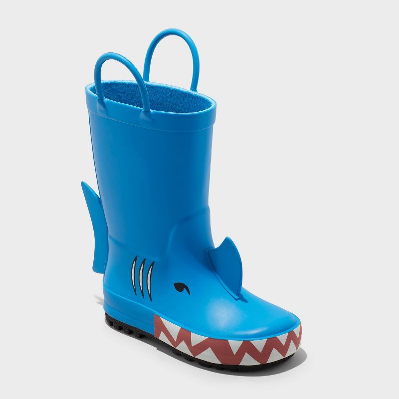 Toddler Lennon Shark Rain Boots - Cat & Jack™ Blue 5T: Waterproof, Pull-On, Non-Marking Outsole