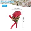 Unique Bargains Calla Lily Boutonnieres Silk Ribbon Artificial Flowers with Pins 2 Pcs - 2 of 4