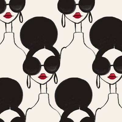 Tempaper & Co.® x Alice + Olivia XOXO Stace Removable Peel and Stick Wallpaper, Black and Red, 28 sq. ft.: Vinyl, Self-Adhesive, Washable