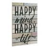 10.039"x15.039" Happy Mind Happy Life Wooden Wall Art White/Light Blue - Stonebriar Collection: Rustic Coastal Decor - 2 of 4