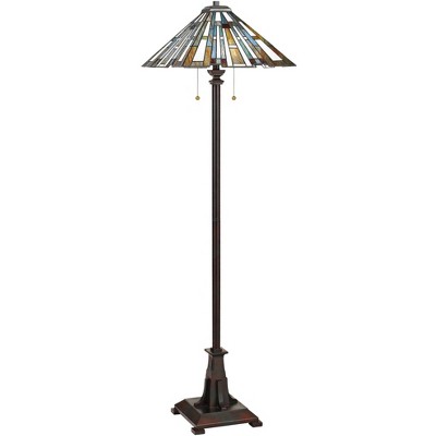 Quoizel Maybeck 62" High Valiant Bronze Tiffany-Style Floor Lamp