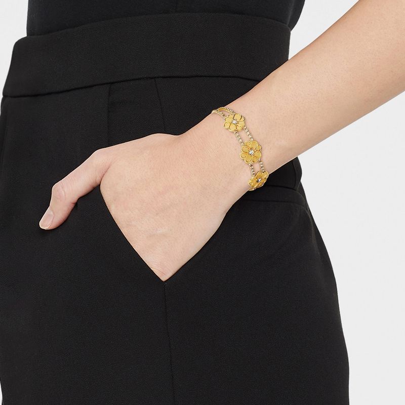 SUGARFIX by BaubleBar Pave Flower Chain Bracelet - Gold, 2 of 5