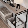 Particleboard Console Table - 40 Inch Console Table, Slatted Two-Tier Table with Shelves, Farmhouse Rustic Style for Entryway, Living Room, Hallway - 3 of 4