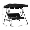 PAGED 3-Seat Outdoor Swing Chair with Adjustable Tilt Canopy and Removable Cushion,Porch Swing with Steel Frame Standfor Patio,Porch - 3 of 4