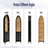 GlasFlength Decorative Storage Cabinets Modern Texture Design High-Arched With Two Doors Three Shelves For Living Room, Black, 30.7"*15.4"*63.2" - 2 of 4