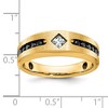 Black Bow Jewelry Men's 8mm 10K White or Yellow Gold & Black/White Diamond Tapered Band - 2 of 4