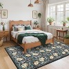 Acekool Floral Washable Rugs - Vintage Botanical Print Area Rug - 4 of 4