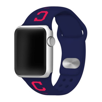 MLB Cleveland Indians Apple Watch Compatible Silicone Band 38mm - Blue