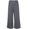 Women's Elastic Waist Solid Palazzo Casual Wide Leg Pants with Pockets - 3 of 4