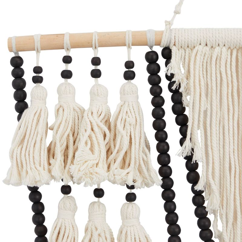 Cotton Macrame Weaved Intricately Wall Decor with Beaded Fringe Tassels - Olivia & May, 5 of 7