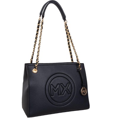 Max Studio Pebble Grain Double Handle Chain Tote