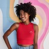 Dalix Smile Face Rib Crop Muscle Tank Cute Womens - 3 of 4