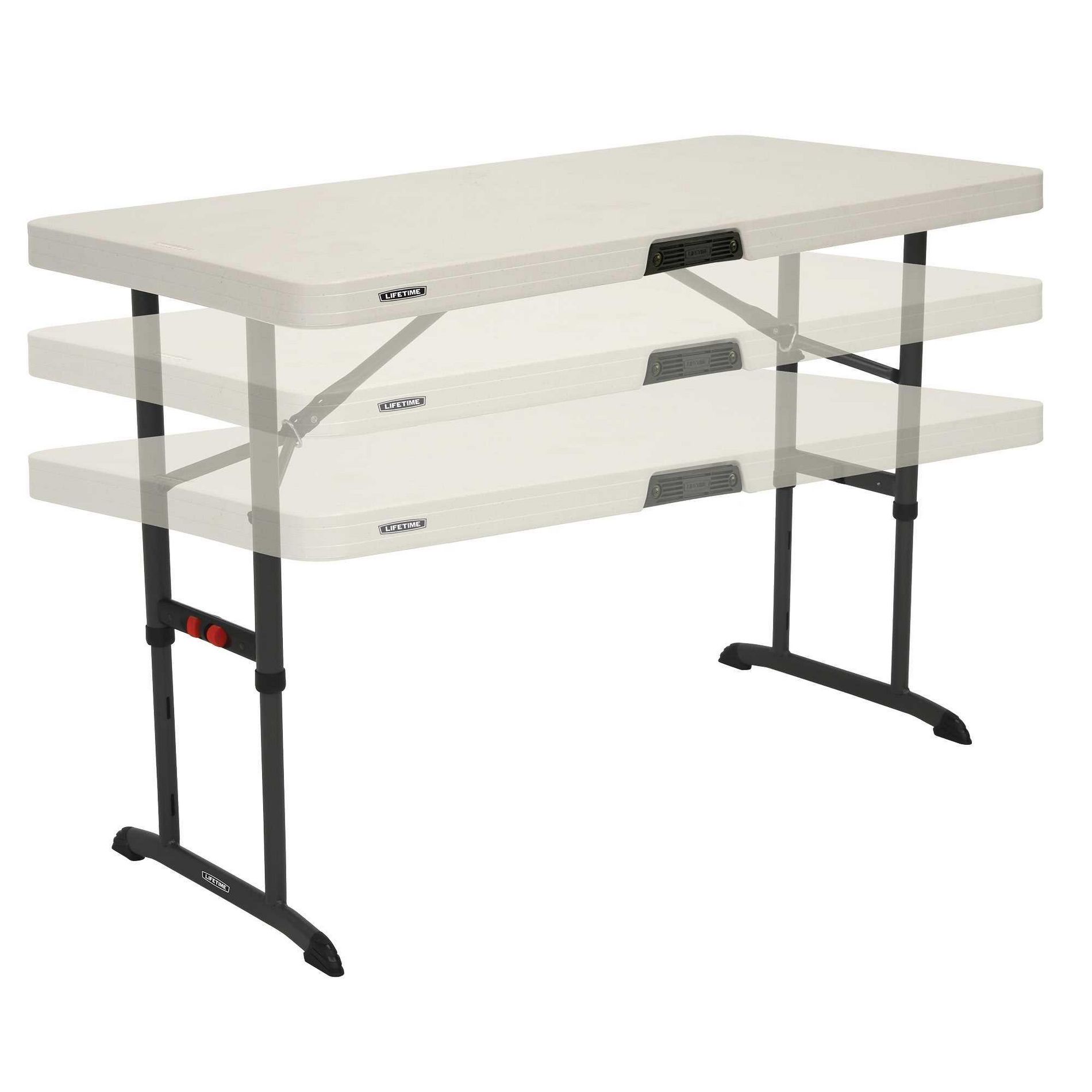 Lifetime 4' Adjustable Height Commercial Grade Table, White (80387)
