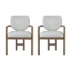 Set of 2 Upholstered Dining Arm Chairs with Fabric Seat and Rubber Wood Frame,Nature Wood and Foam Filled Modern Accent Seating-The Pop Home - 4 of 4