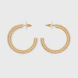 SUGARFIX by BaubleBar Large Pearl and Crystal Hoop Earrings - Gold