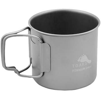 TOAKS 375ml Titanium Camping Cup with Foldable Handles