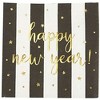 Blue Panda 50-Pack Happy New Year Gold Foil Disposable Cocktail Paper Napkins Party Supplies, Black & White - 2 of 2