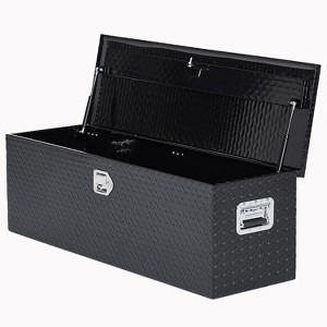 48 Inch Heavy Duty Aluminum Truck Bed Tool Box, Diamond Plate Storage with Sliding Tray, Lockable Tool Chest for Pickups, RVs & Trailers - 1 of 4