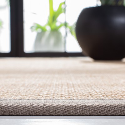 Coastal Charm Handmade Maize & Brown Sisal Accent Rug - 24" x 4"