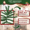 6FT Christmas Tree Artificial Christmas Tree W/ 800 Branch Tips & Metal Stan, Fir Design for Indoor/Outdoor Decor, Celebration Xmas Tree, Green - 3 of 4