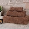 Zero Twist Cotton Waffle Honeycomb Medium Weight 3 Piece Bathroom Towel Set by Blue Nile Mills - 2 of 4