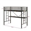 SeaCamel Black High Loft Bed with Ladder - Space-Saving Metal Loft Bed Frame for Kids, Teens & Adults, Study & Sleep Design for Small Bedrooms - 3 of 4