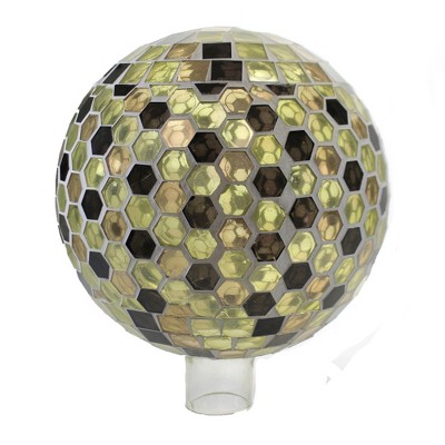 Home & Garden 10.0" Honeycomb Gazing Ball Mosaic Glass Evergreen Enterprises Inc  -  Outdoor Sculptures And Statues