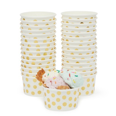 6 Polka Dot oz Disposable Birthday Party Cups Blue Ice Cream Paper Cups 