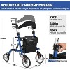 Elderly Walking Aid with Seats, 3-in-1 Walking Wheelchair Combination, with 8" Anti-slip Wheels, Reversible Backrest, and Detachable Footrest - 2 of 4