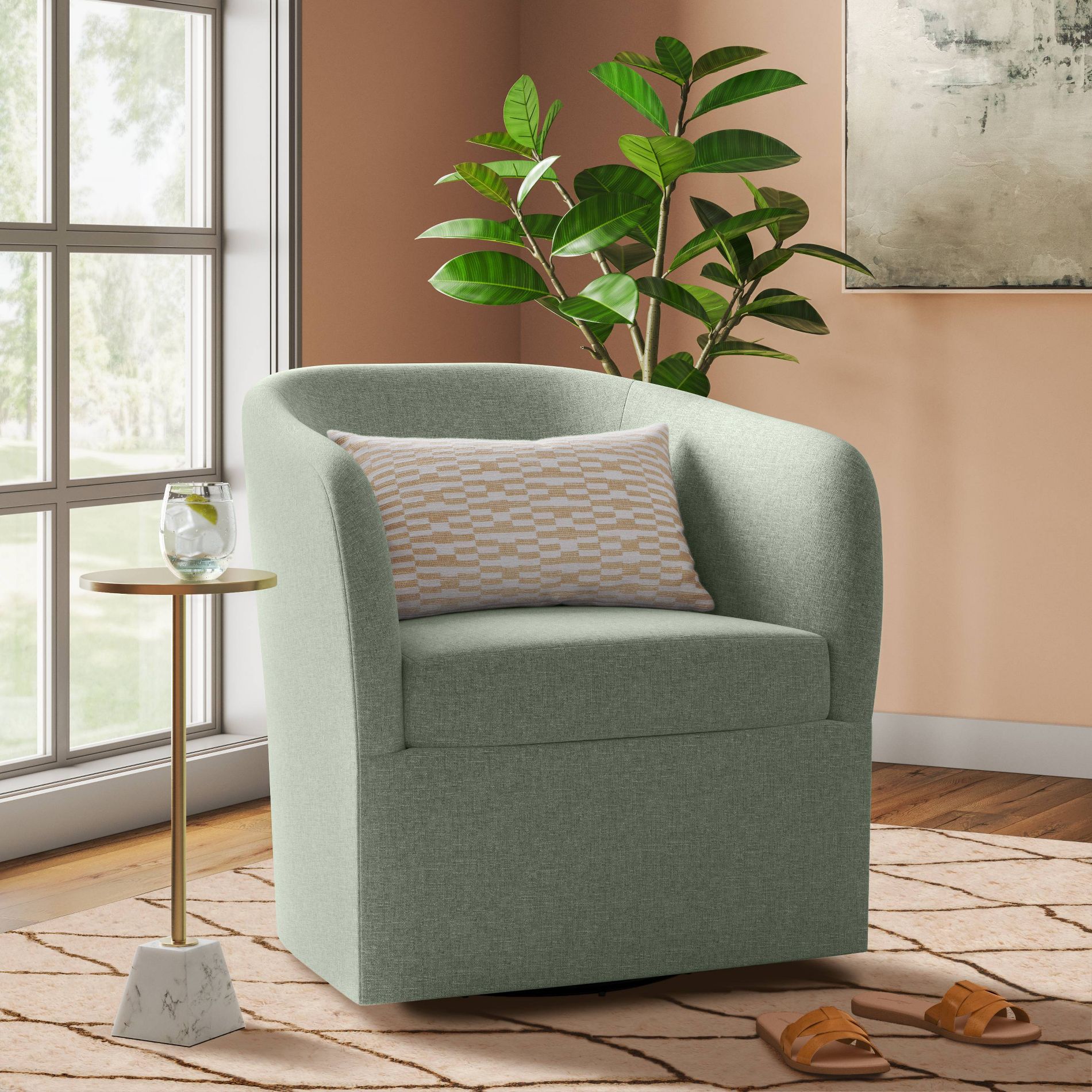 Rhea Swivel Chair in Zuma Seafoam - Threshold™