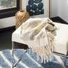 Voleta Metallic Throw Blanket - THR856 - White/Gold - 50" x 70" - Safavieh - 2 of 3