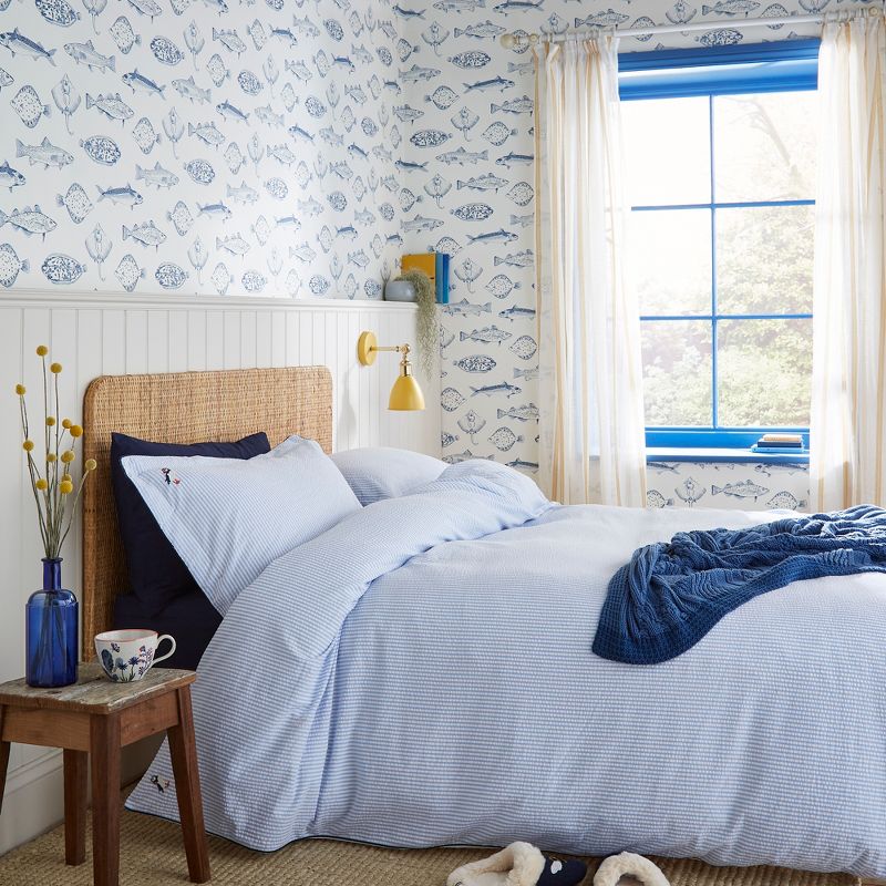 Joules Name The Plaice Coast Blue Wallpaper, 5 of 8