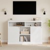 Garvee Fluted Sideboard Buffet Cabinet with Adjustable Shelves Modern White Wood Console for Living Room Dining Hallway, White - 4 of 4