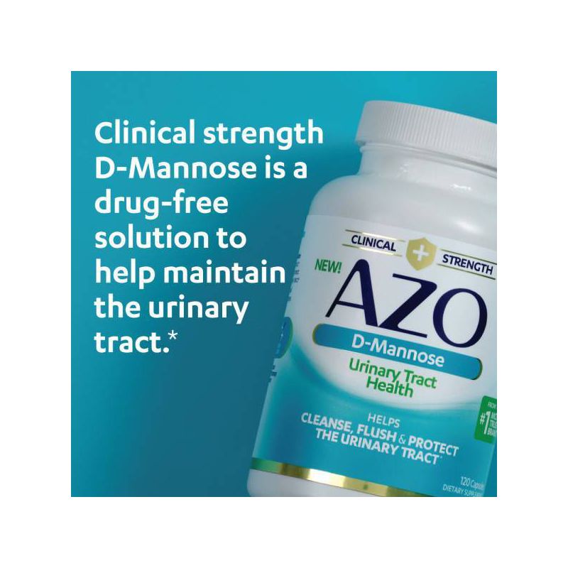 AZO Cleanse + Protect D-Mannose Capsules for Urinary Tract Health - 120ct, 6 of 12