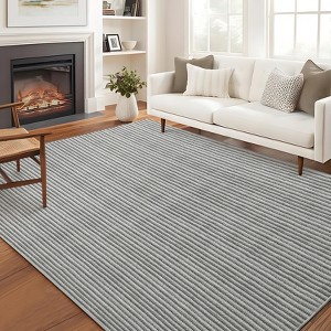 COZONY Boho Striped Print Neutral Rug for Bedroom Soft Low Pile Washable Indoor Floor Carpet, Modern Non-Slip Large Area Rugs for Dining Room - 1 of 4