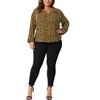 Agnes Orinda Women's Plus Size V Neck Long Sleeve Polka Dot Blouses - 3 of 4