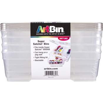 ArtBin Super Satchel W/Glitter Glue Trays-15X14X3.5 Translucent - 7161702762