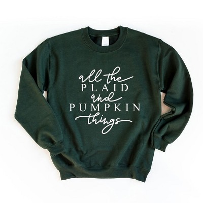 Simply Sage Market Women's Graphic Sweatshirt All The Plaid and Pumpkin Things