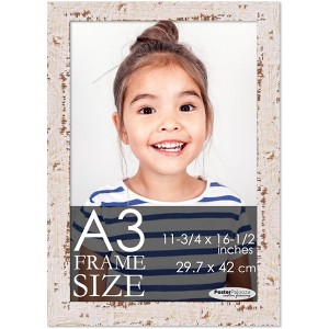PosterPalooza | Photo Size Shabby Chic White Picture Frame - UV Acrylic, Foam Board Backing, Hanging Hardware - 1 of 4