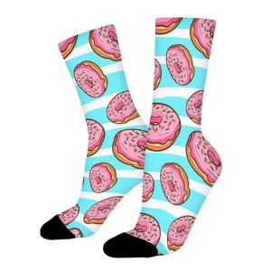 Donuts Women Printed Crew Socks Funny Funky Socks Soft Polyester Novelty Gifts for Artists Men - 1 of 1