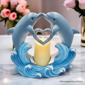 Tides of Affection Dolphin Figurine and Tealight Candle, 7" Romantic Tabletop Valentine| OrnamentallyYou - 1 of 4