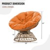 YARDSIGHT Papasan Chair with Large Plush Cushion -Hand-Woven Wicker Base, Cozy Lounge Chair for Living Room, Bedroom, Balcony, or Reading Nook - 3 of 4