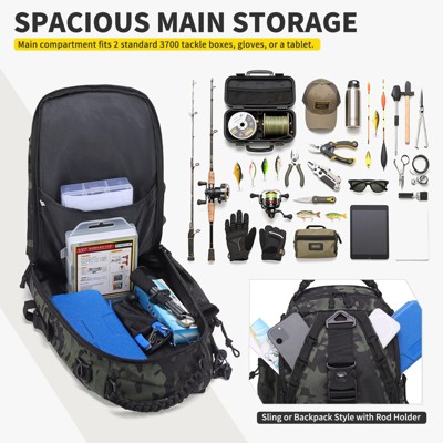 Unique Bargains Waterproof Sling or Backpack Style Fishing Tackle Backpack Camouflage — фото 4
