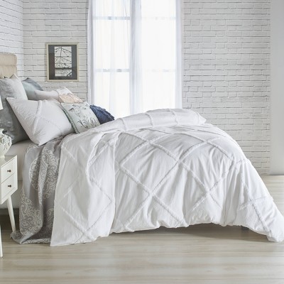 Peri Home 3pc Full/queen Clipped Honeycomb Comforter Set Light Gray : Target