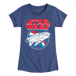 Girls' - Star Wars - Millennium Falcon Americana-Toddler And Youth Girls Fitted Short Sleeve Graphic T-Shirt Fitted Short Sleeve Graphic T-Shirt - 1 of 4