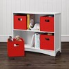 RiverRidge Kids' Playroom Horizontal Toy Organizer Bookshelf with Open Storage Shelves with 4 Fabric Bins - 2 of 4