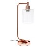 Creekwood Home Vintage Vantage 18.8" Curved Arm Desk Lamp with Glass Shade and USB Ports - 2 of 4