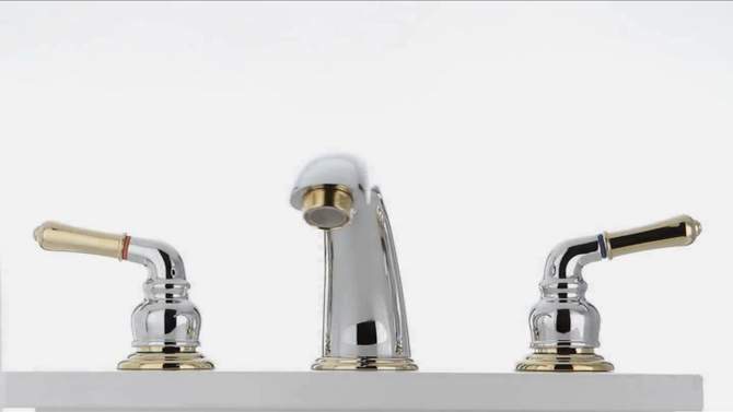 Widespread Two-Tone Bathroom Faucet Chrome/Satin Nickel - Kingston Brass, 2 of 6, play video