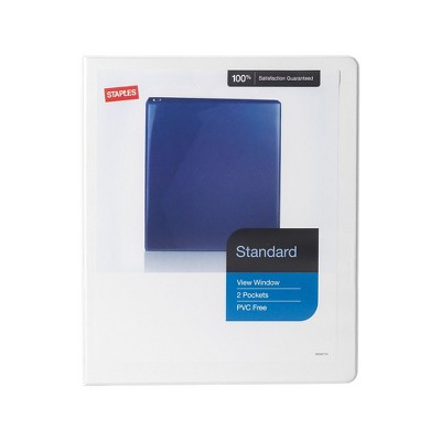 Staples Standard 1/2" 3-Ring View Binder White (26426-CC) 82618