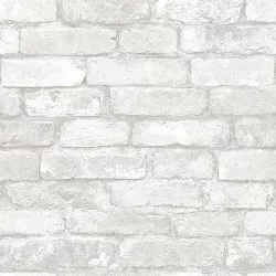Textured Brick Peel & Stick Wallpaper White - Threshold™ : Target